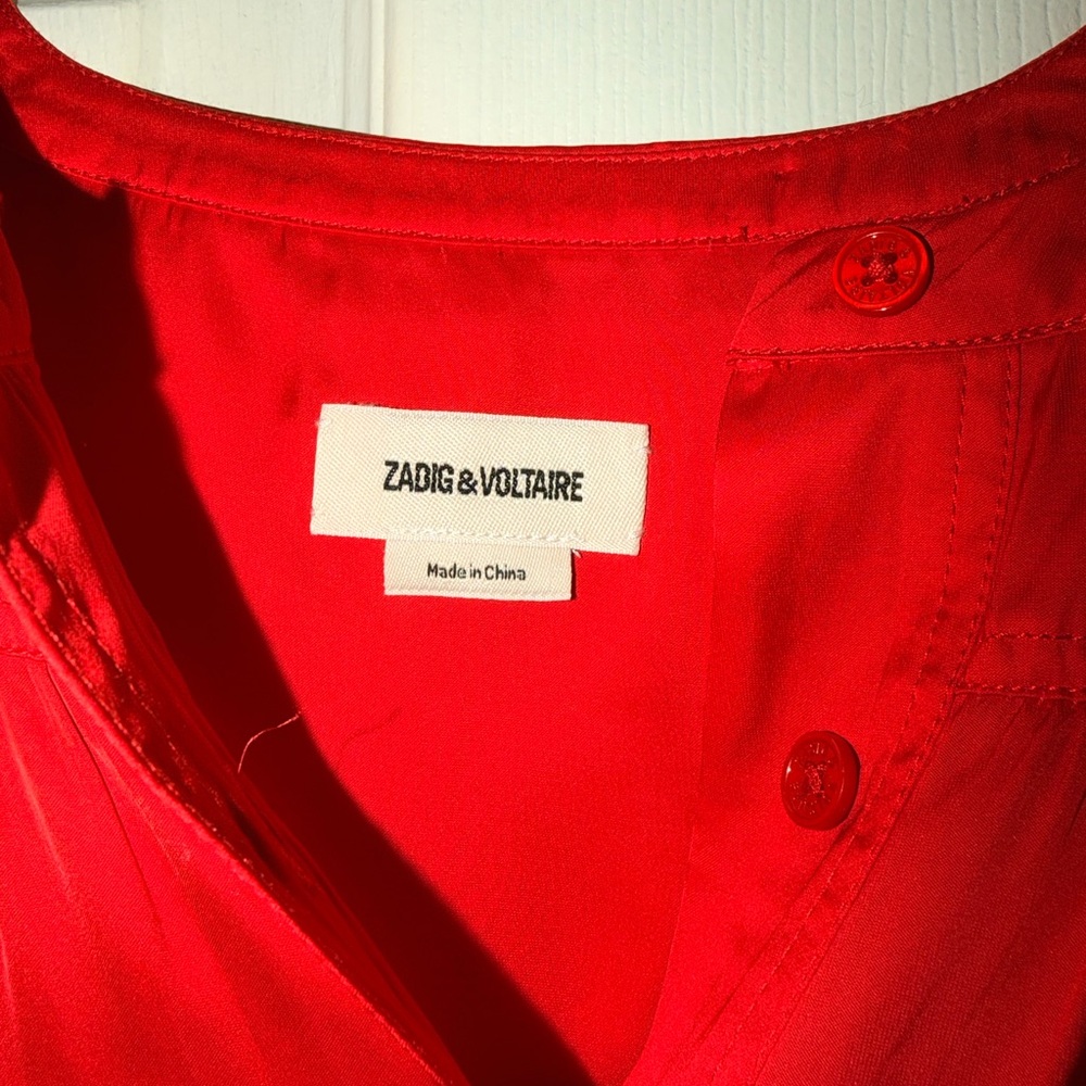 Zadig & Voltaire Vibrant Red Blouse - Picture 9 of 10